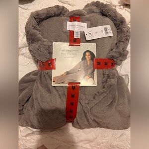 New Carole Hochman‎ Ladies Soft Plush Wrap Robe Grey Size Medium